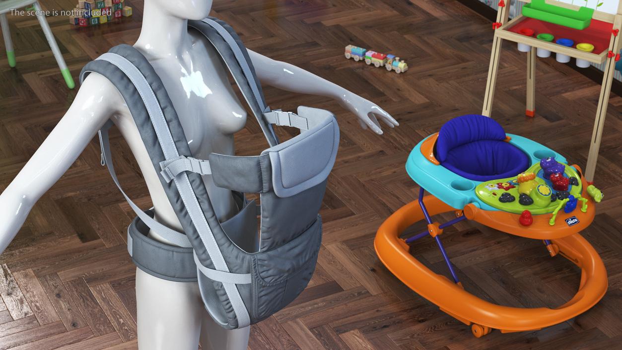 3D Adjustable Infant Carrier Grey Straight Position model