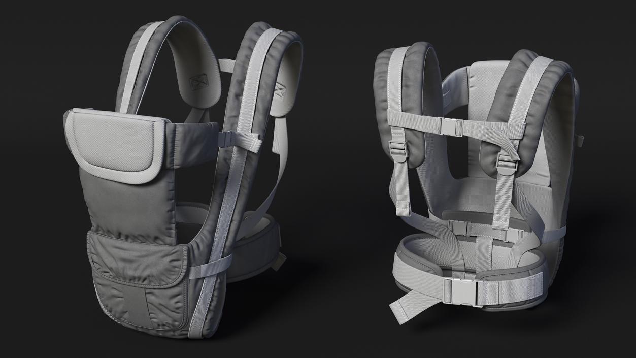 3D Adjustable Infant Carrier Grey Straight Position model