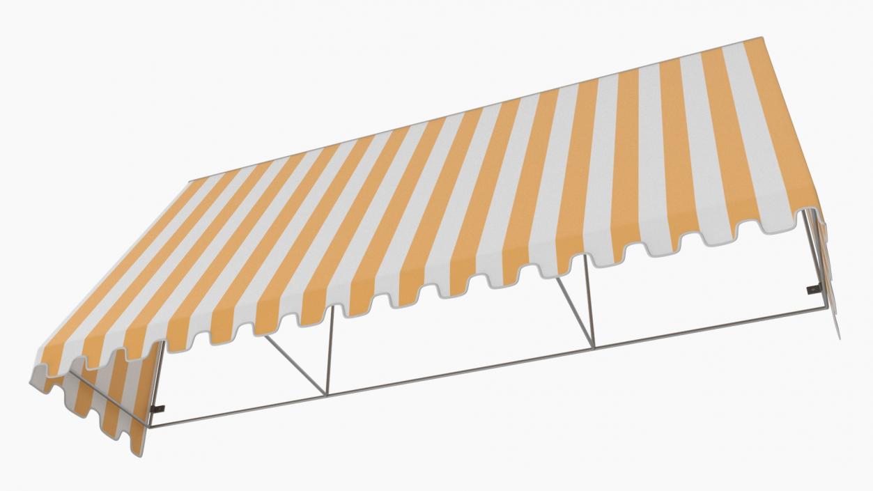 Storefront Awning Tent Striped Orange 3D