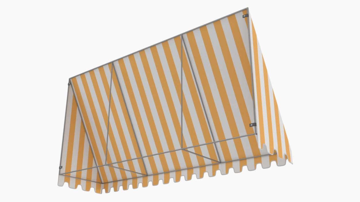 Storefront Awning Tent Striped Orange 3D