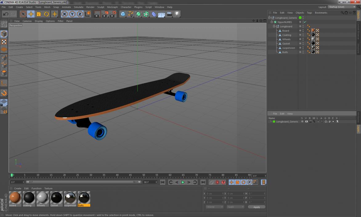 Longboard Generic 3D