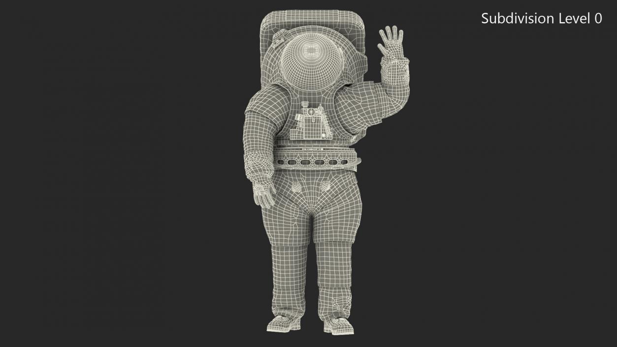 3D Female Astronaut Spacesuit NASA xEMU Greetings Pose