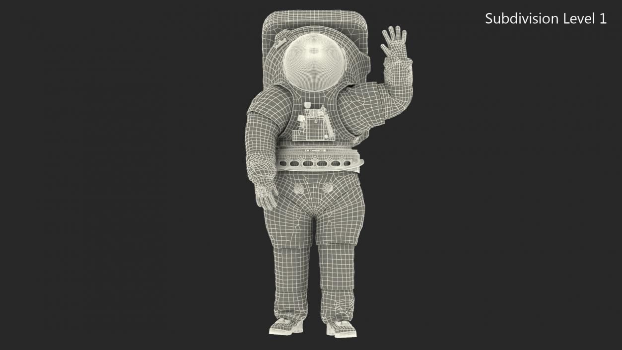 3D Female Astronaut Spacesuit NASA xEMU Greetings Pose