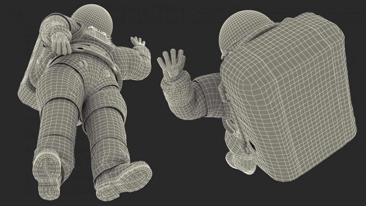 3D Female Astronaut Spacesuit NASA xEMU Greetings Pose