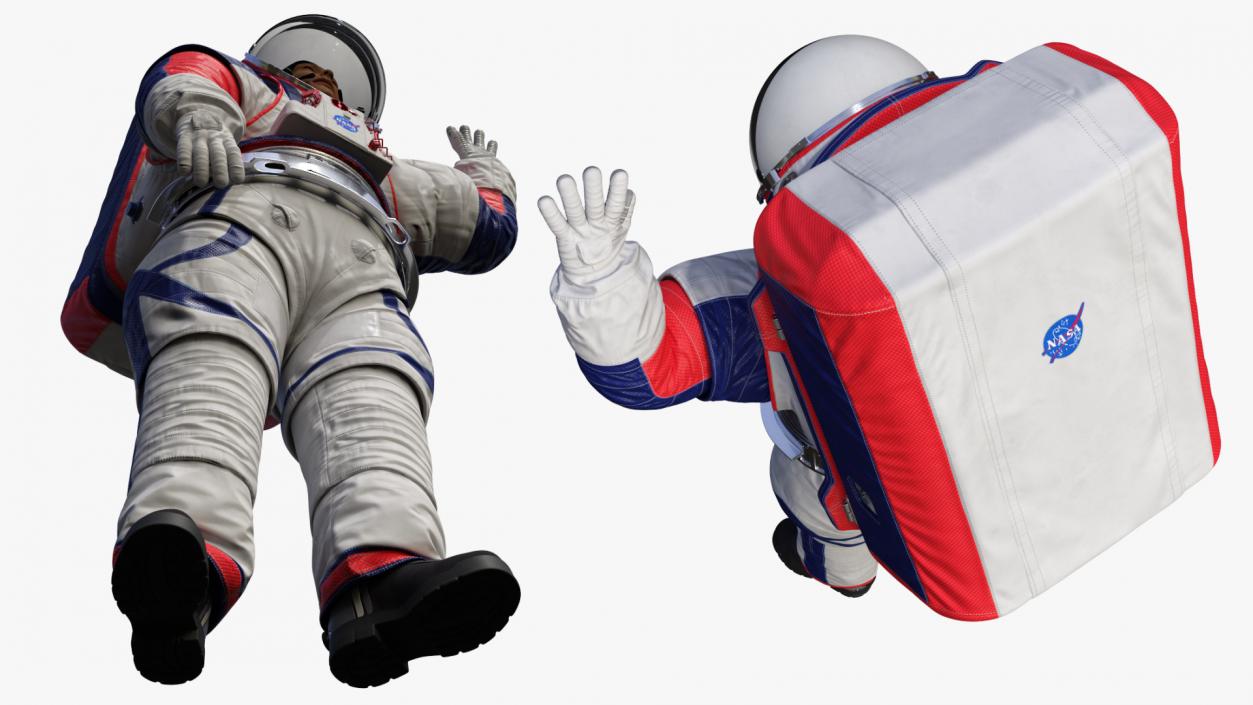 3D Female Astronaut Spacesuit NASA xEMU Greetings Pose