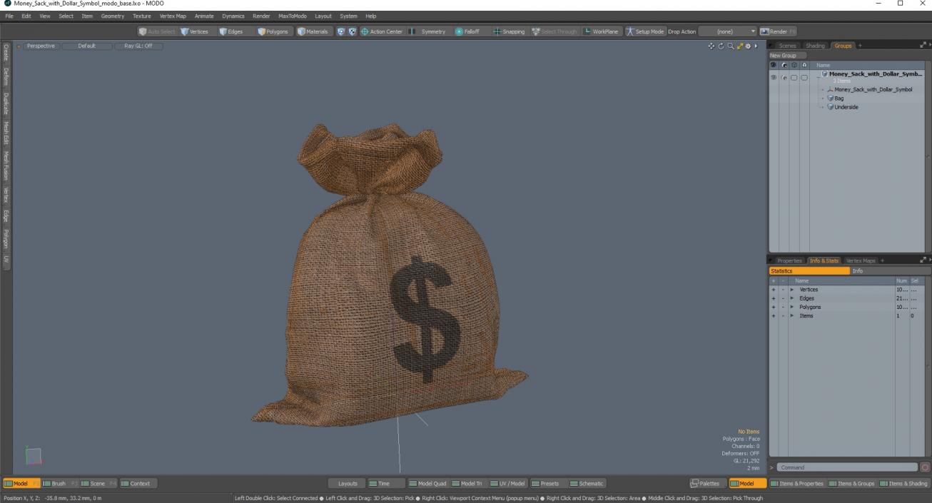 Money Sack with Dollar Symbol 3D model