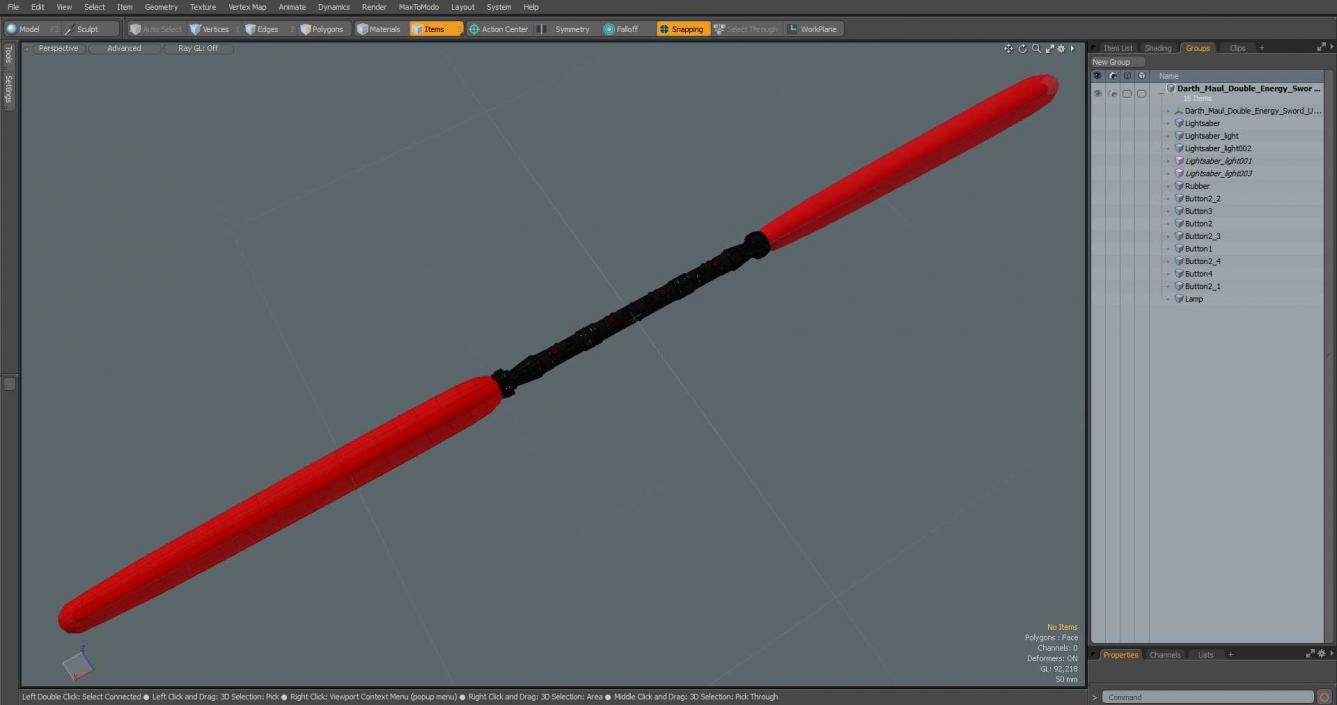 3D model Darth Maul Double Energy Sword Used