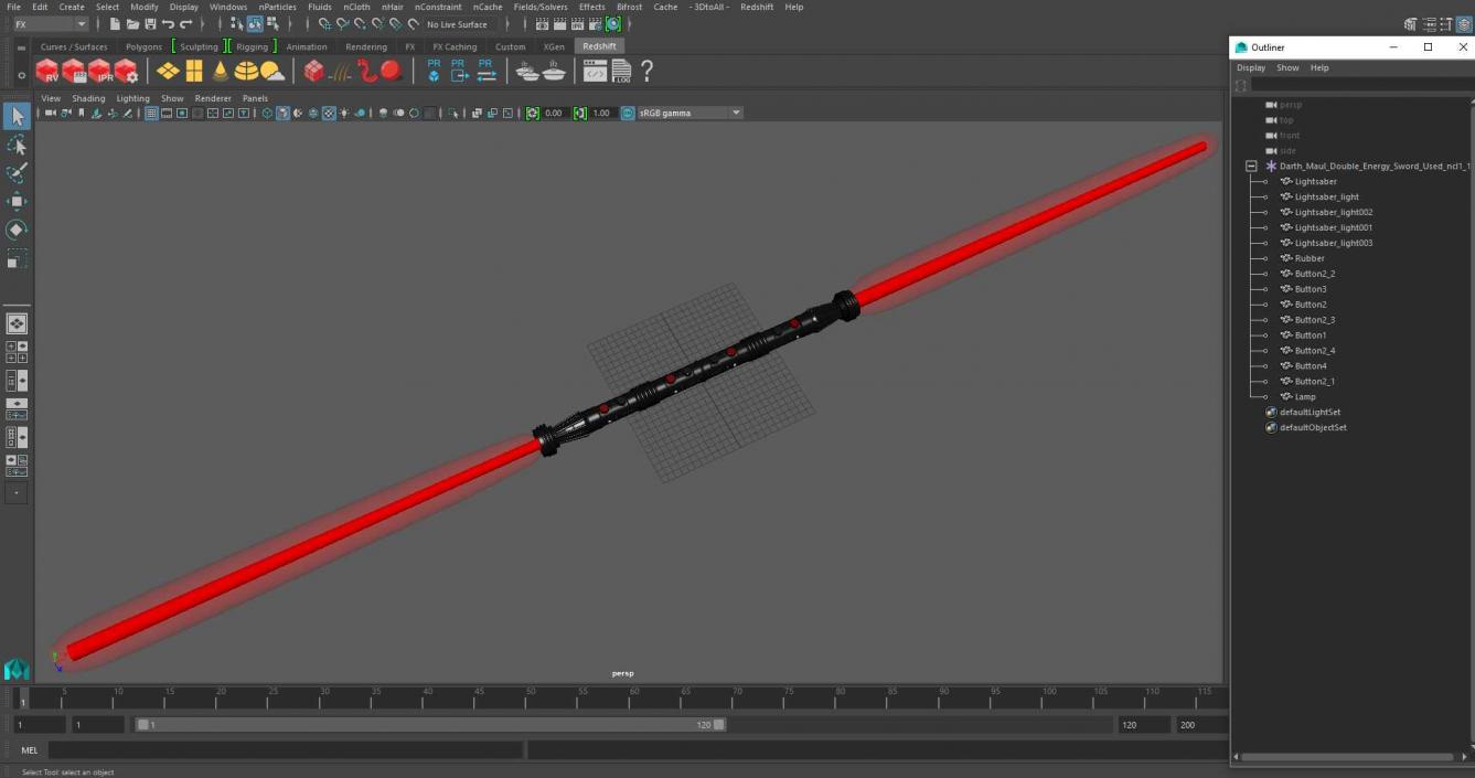 3D model Darth Maul Double Energy Sword Used