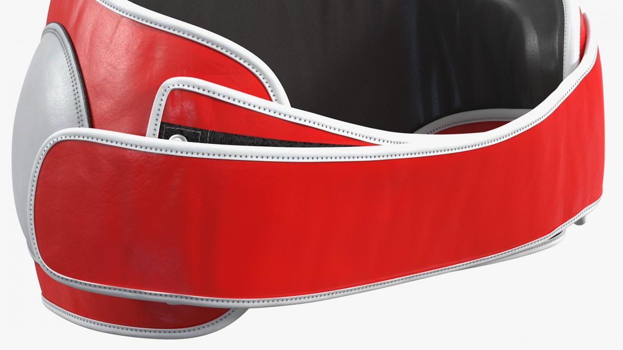 3D model Muay Thai Leather Belly Pad Maneken White Red