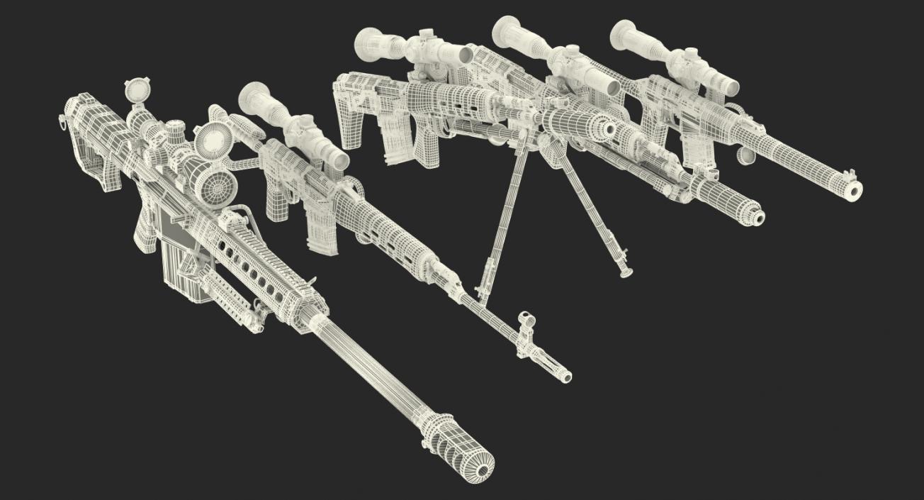 Sniper Rifles Collection 3D model