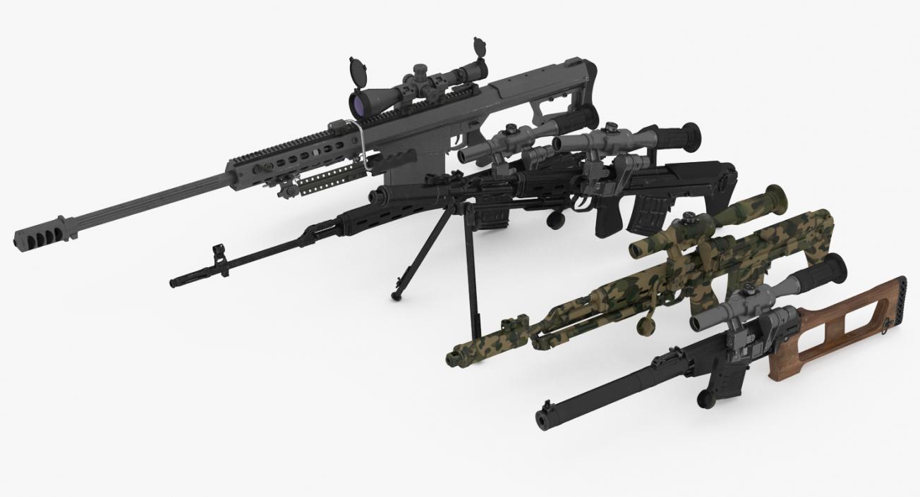 Sniper Rifles Collection 3D model