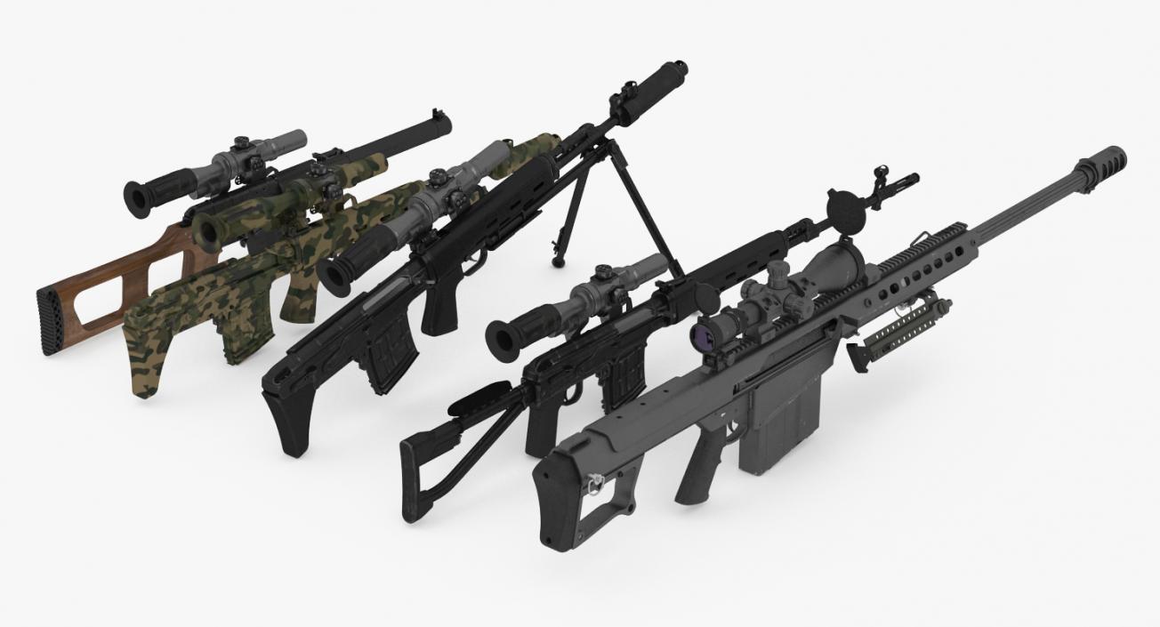 Sniper Rifles Collection 3D model