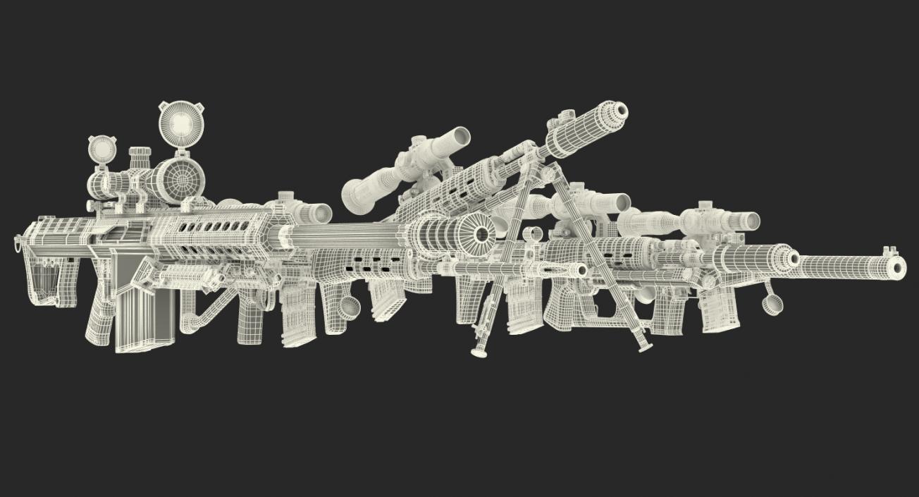 Sniper Rifles Collection 3D model