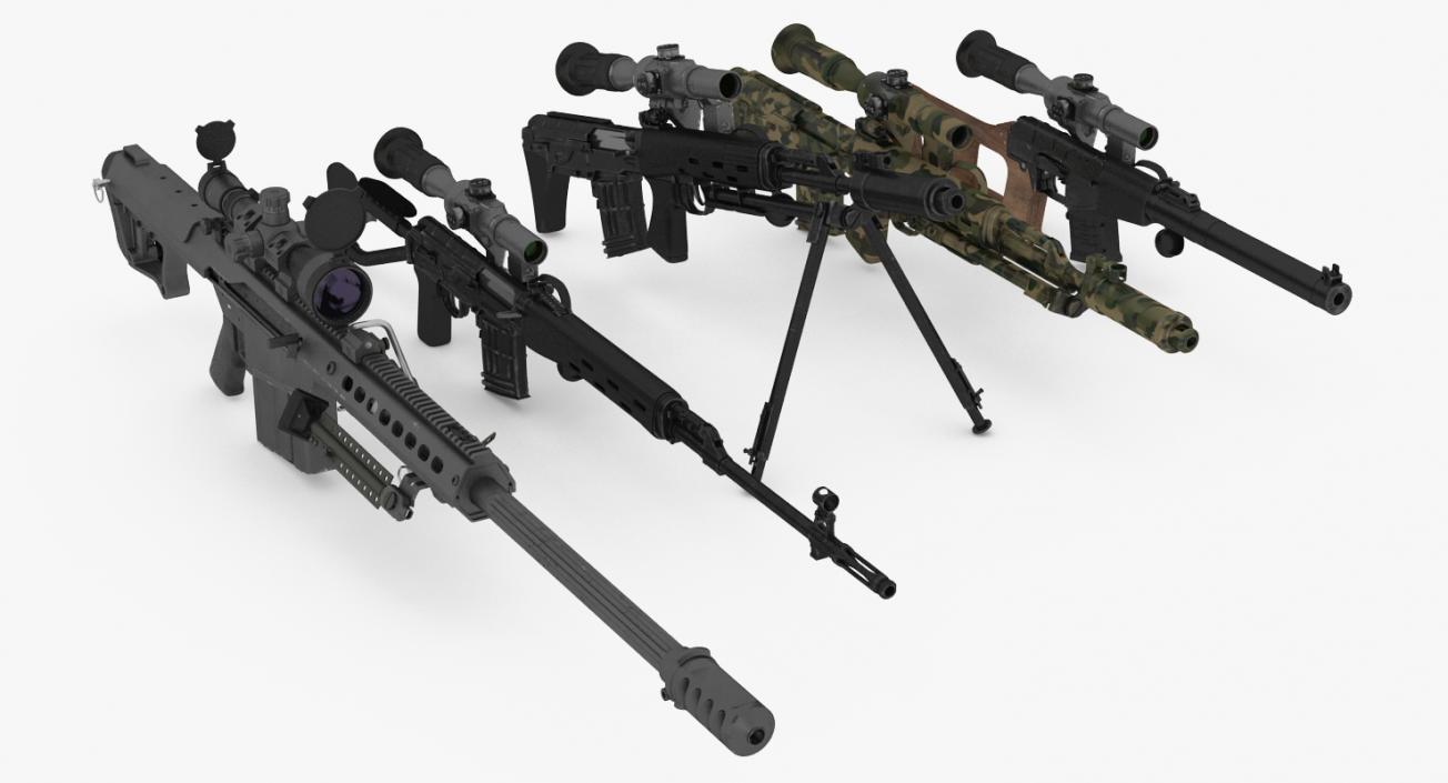 Sniper Rifles Collection 3D model