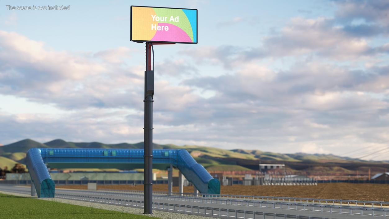 Single Sided Digital Billboard 6x3 3D model