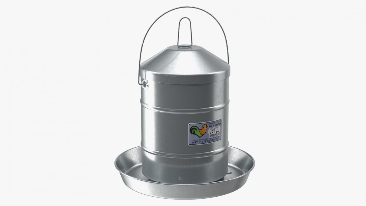 Tuff Stuff Galvanized Poultry Feeder 27Lbs 3D