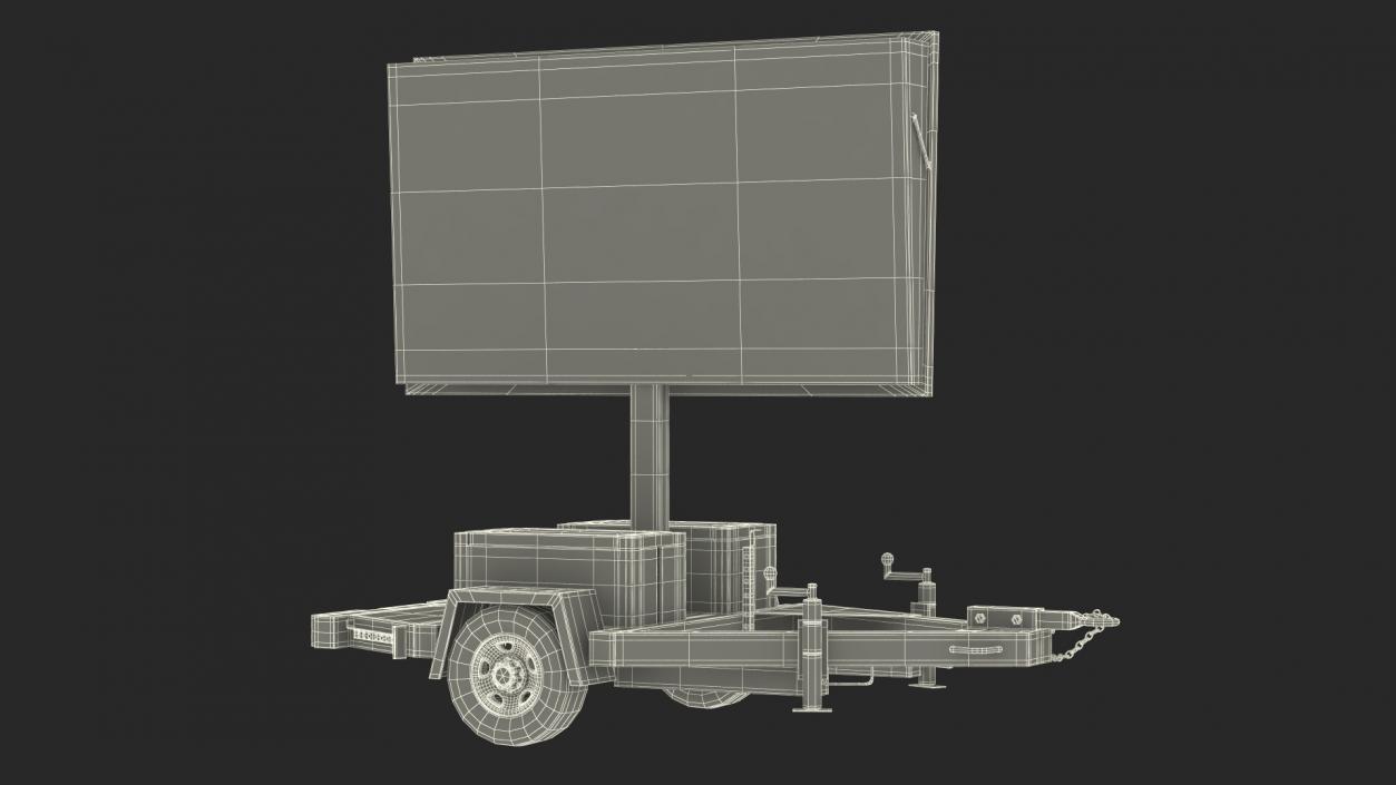 Electronic Traffic Message Sign Turned Off 3D