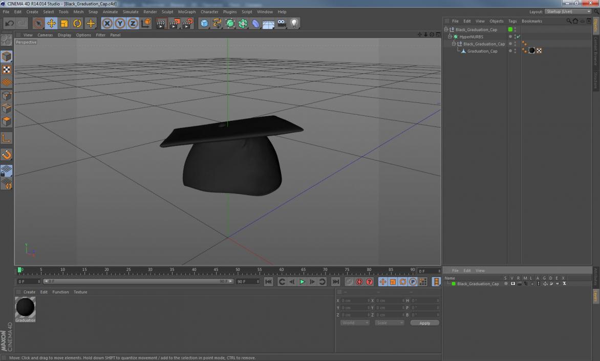 3D model Black Graduation Cap