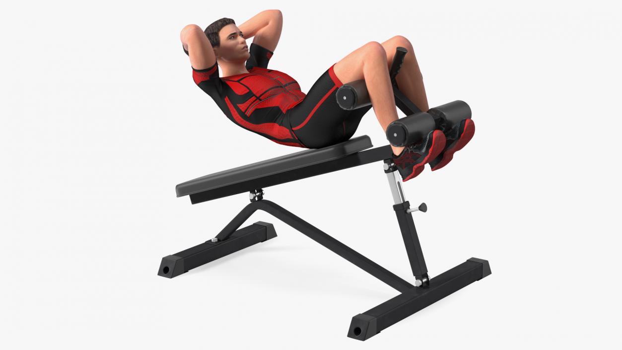 3D Fitness Trainer Crunch Bench model