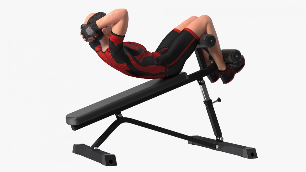 3D Fitness Trainer Crunch Bench model