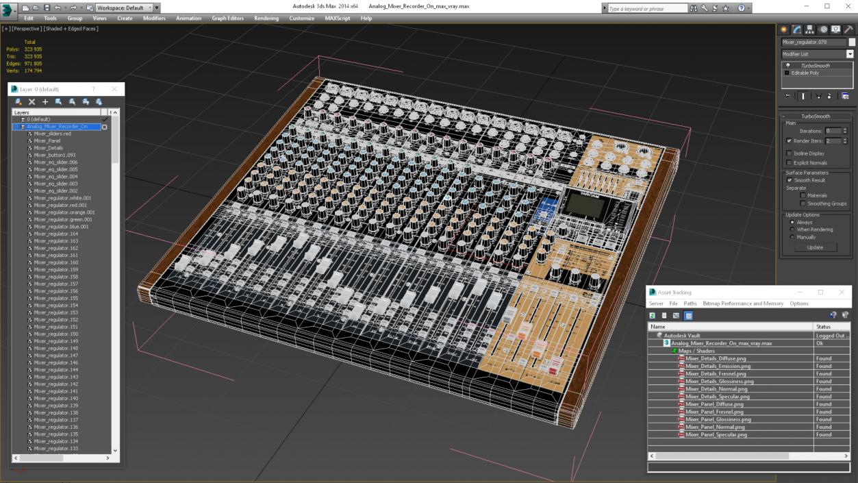 Analog Mixer Recorder On 3D model