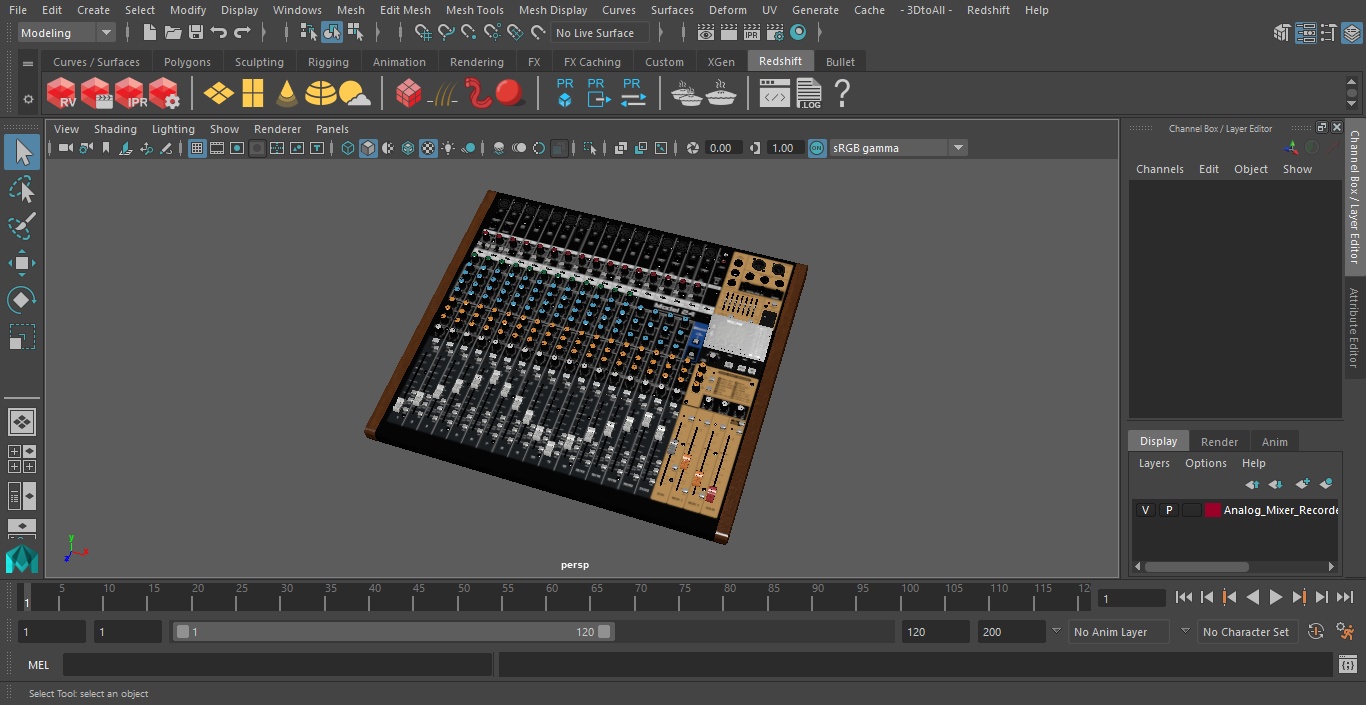 Analog Mixer Recorder On 3D model