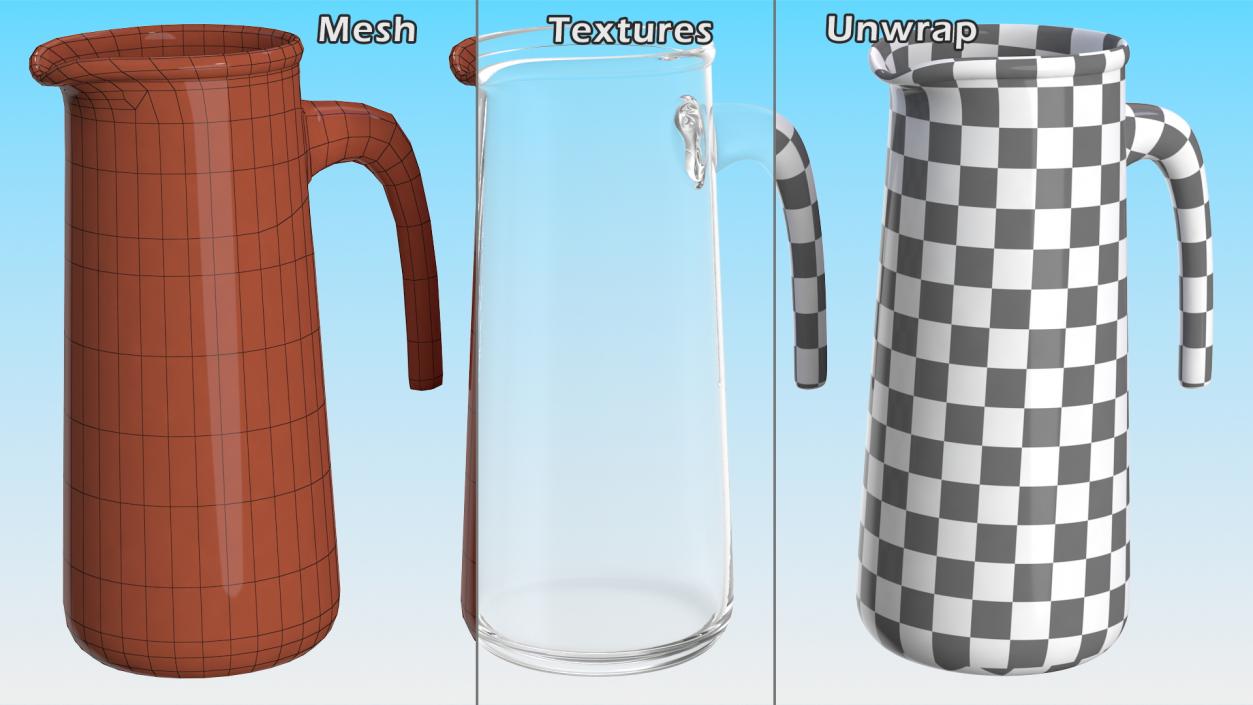 3D Glass Straight Jug model