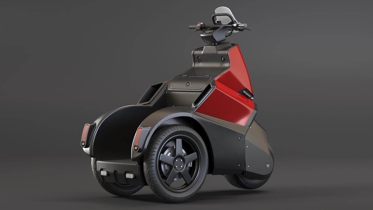 Electric Bike Red Rigged 3D model