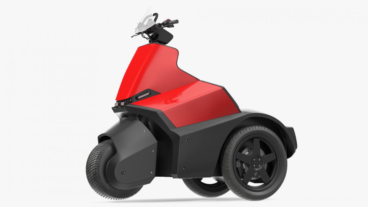 Electric Bike Red Rigged 3D model