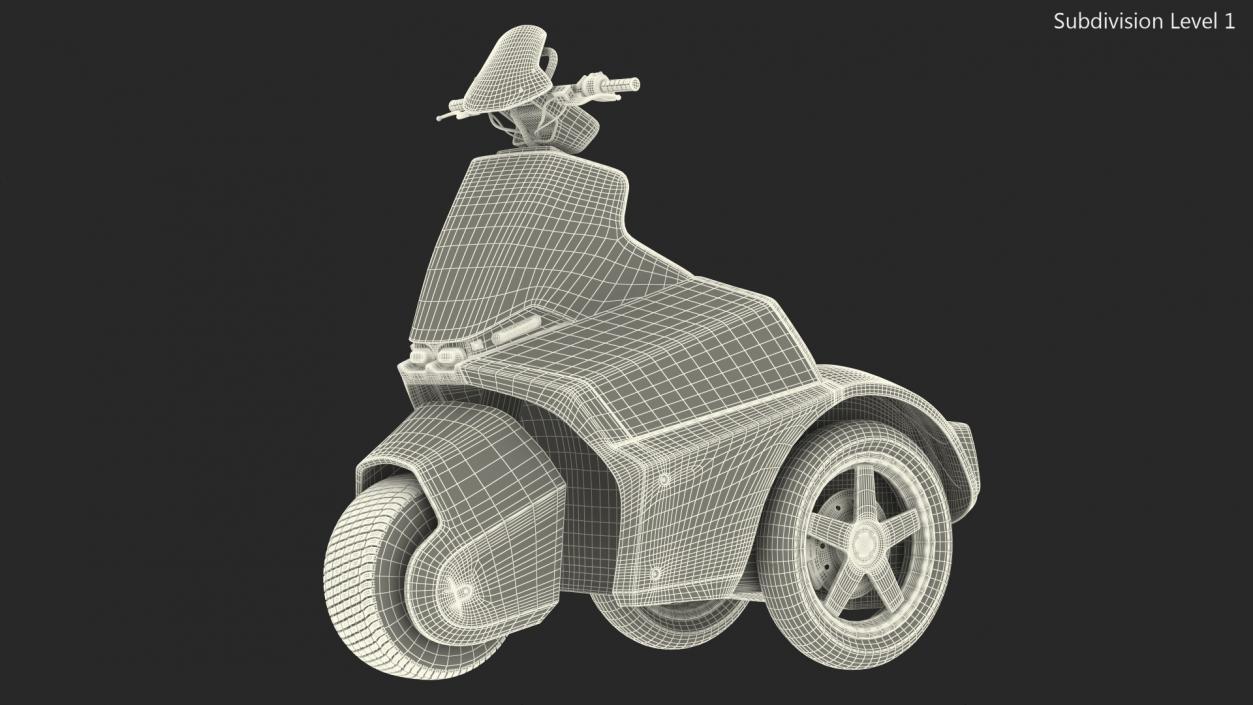 Electric Bike Red Rigged 3D model