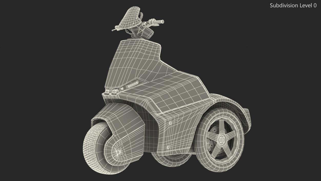 Electric Bike Red Rigged 3D model