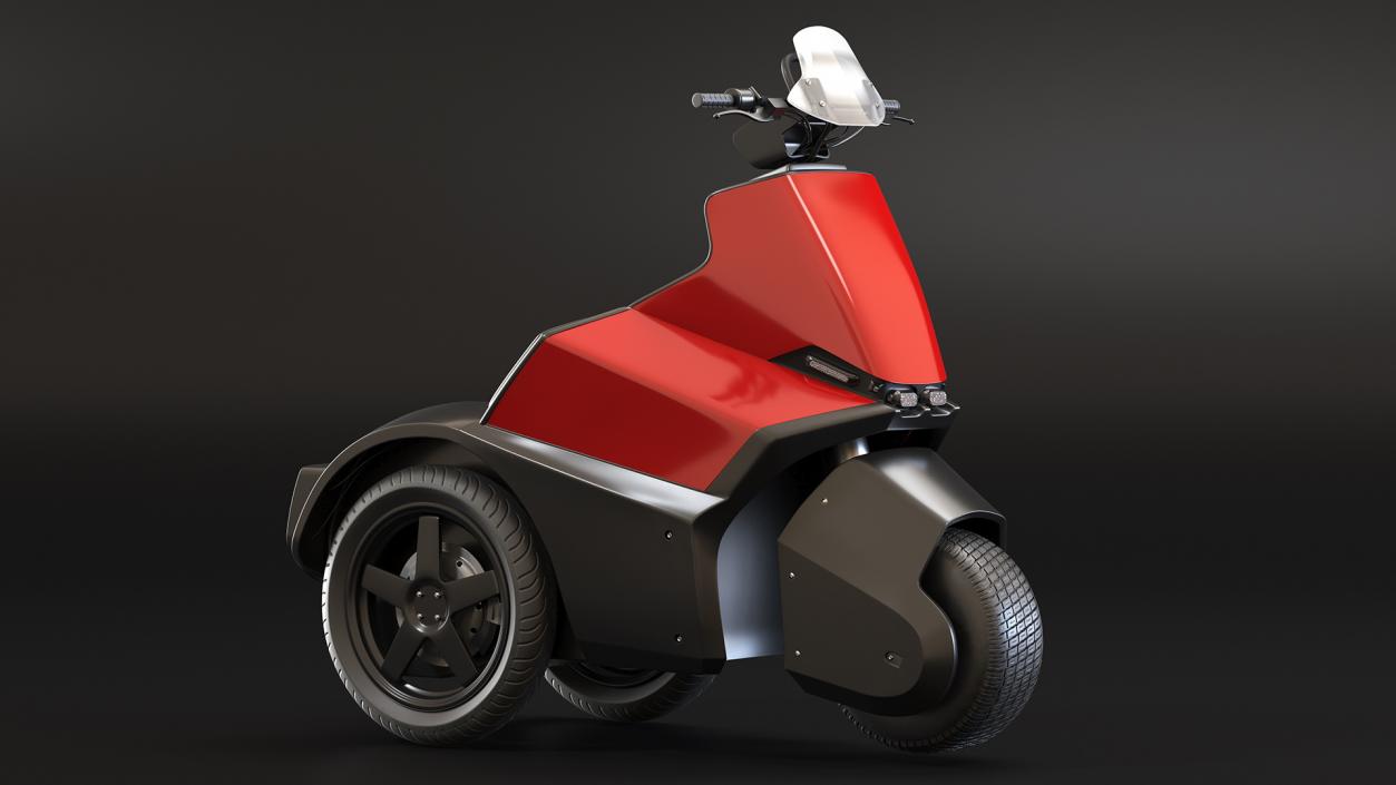 Electric Bike Red Rigged 3D model