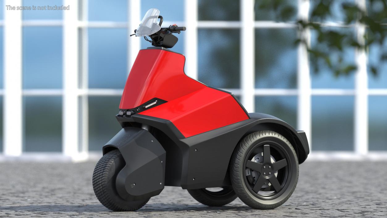 Electric Bike Red Rigged 3D model