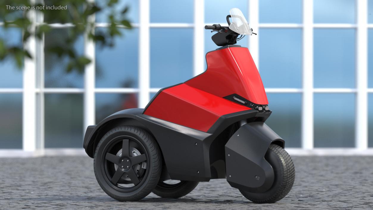 Electric Bike Red Rigged 3D model