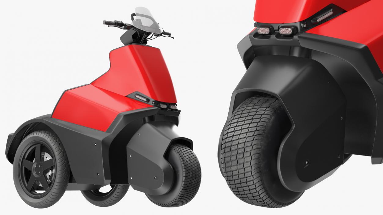 Electric Bike Red Rigged 3D model