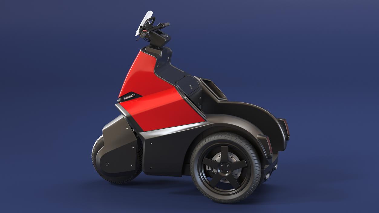 Electric Bike Red Rigged 3D model