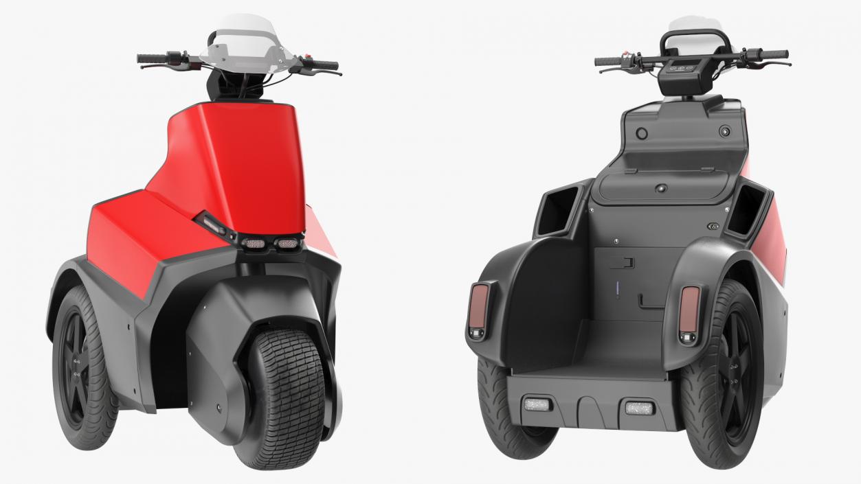 Electric Bike Red Rigged 3D model