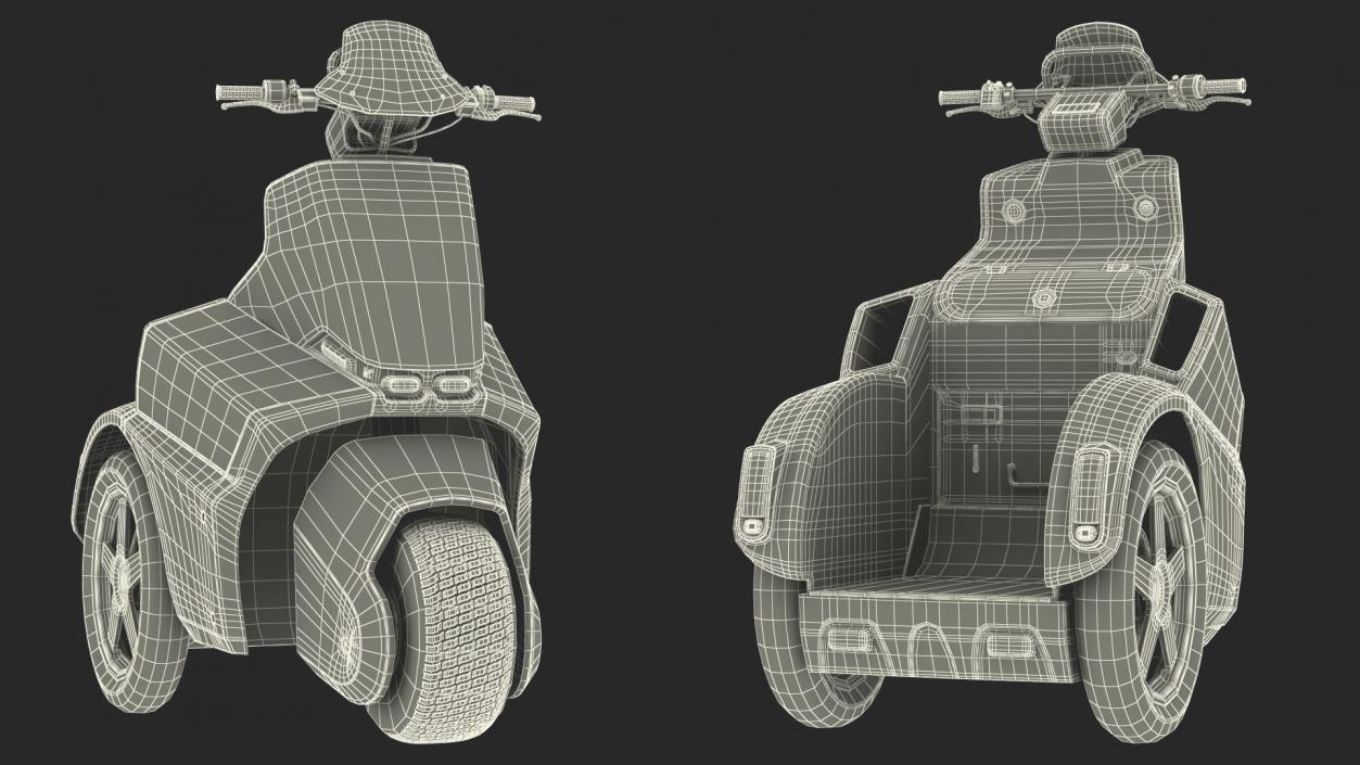 Electric Bike Red Rigged 3D model