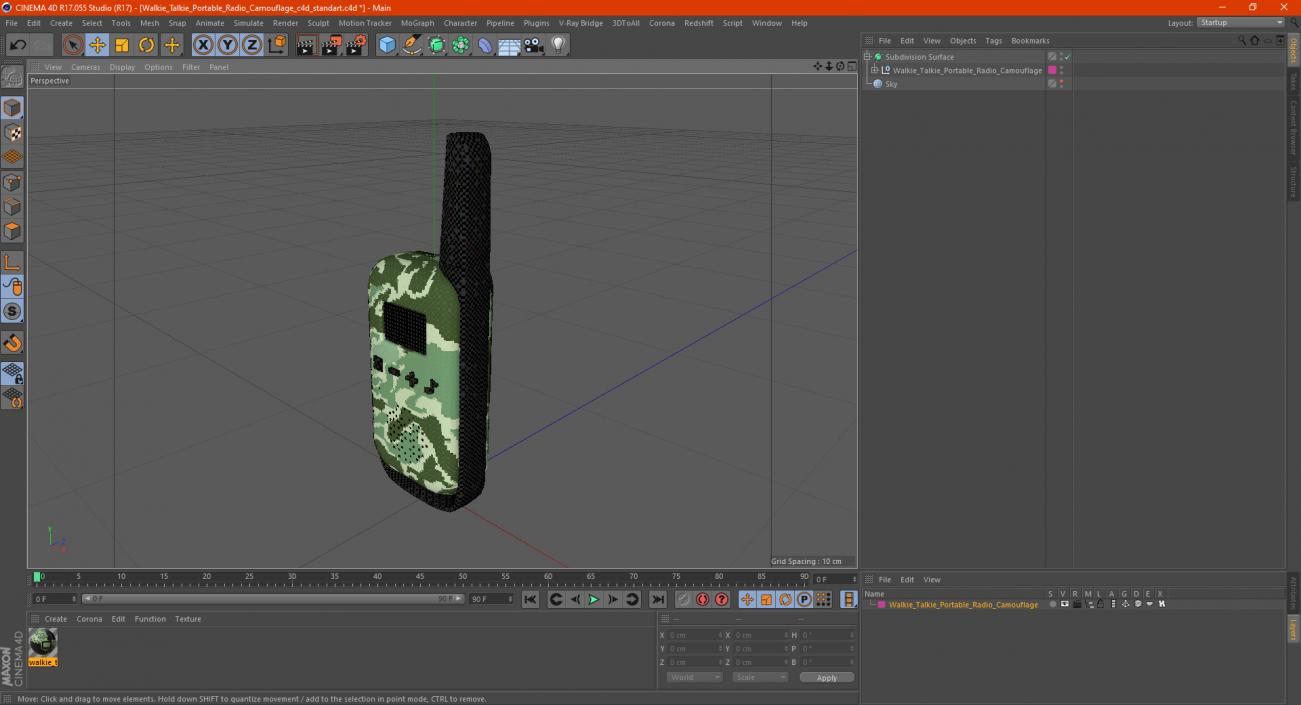 Walkie Talkie Portable Radio Camouflage 3D model