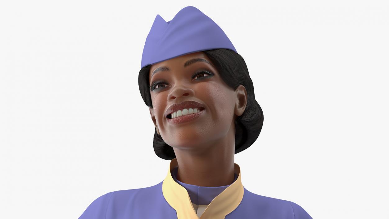 Light Skin Black Stewardess 3D