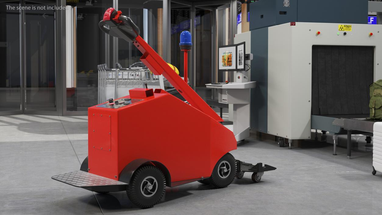 3D Red Electric Trolley Cart Mover