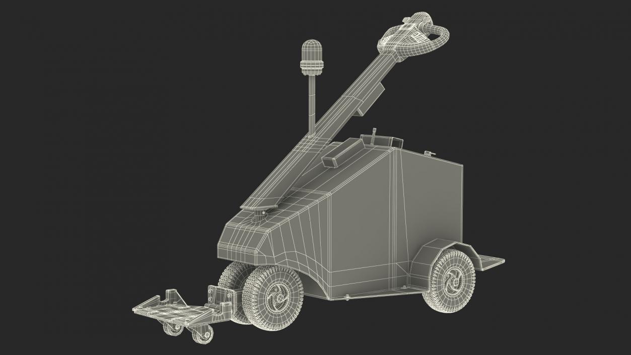 3D Red Electric Trolley Cart Mover