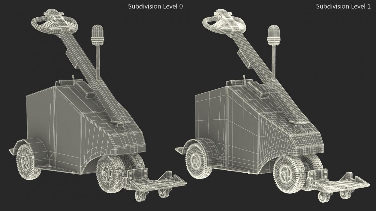 3D Red Electric Trolley Cart Mover