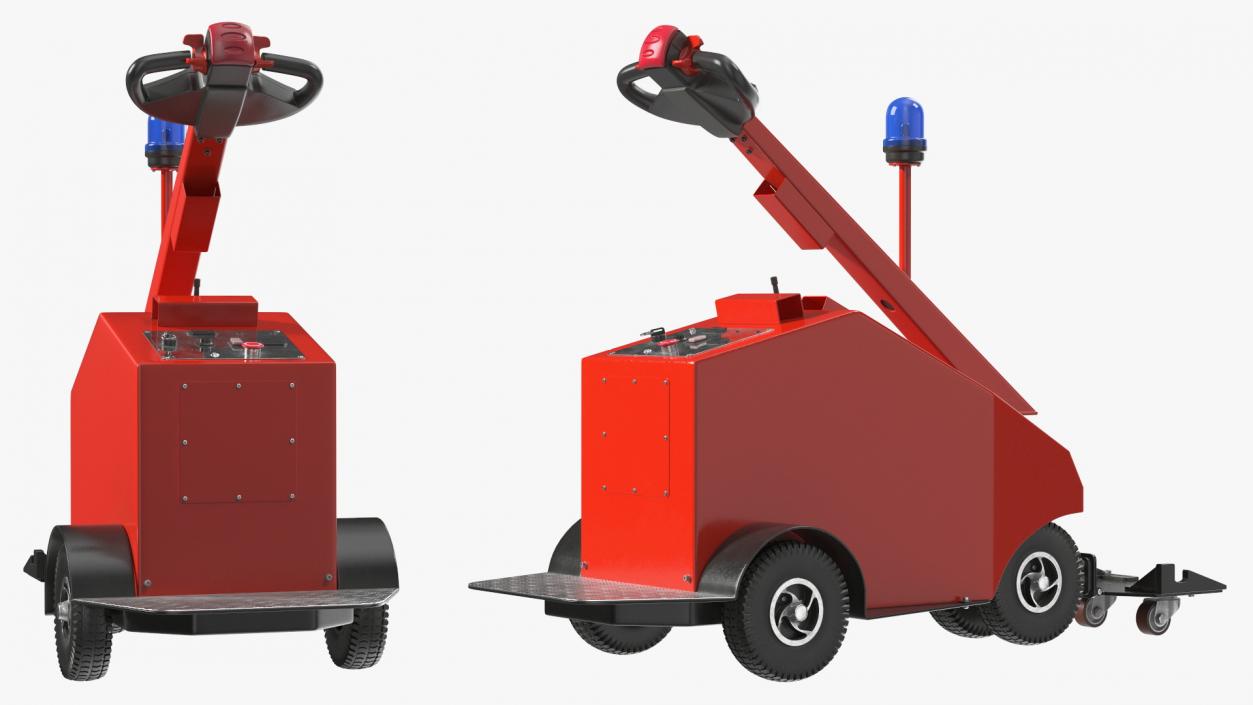 3D Red Electric Trolley Cart Mover