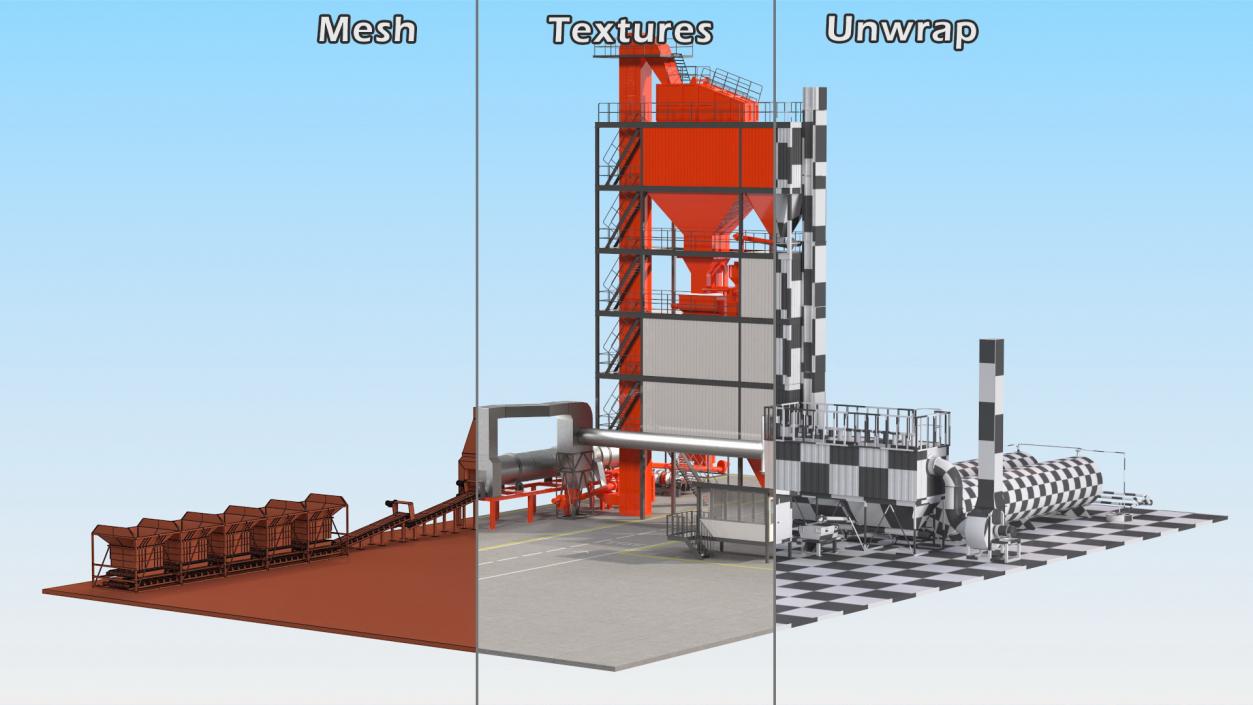 3D Stationary Asphalt Mixing Plant