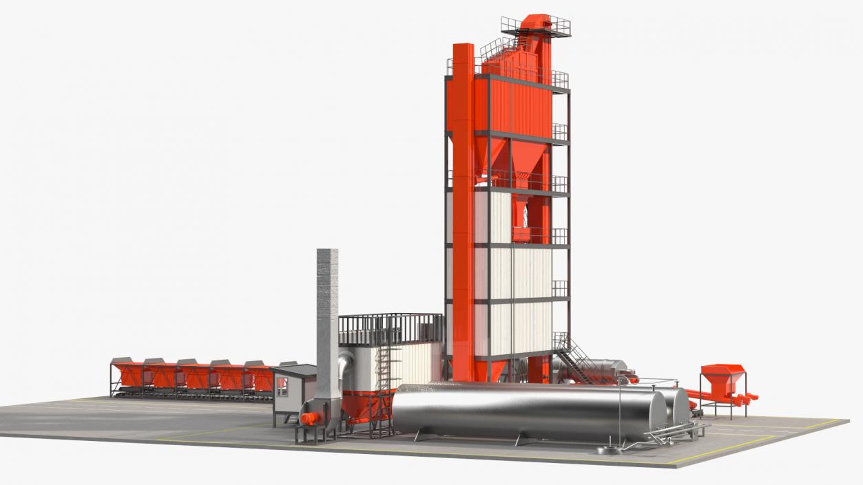 3D Stationary Asphalt Mixing Plant