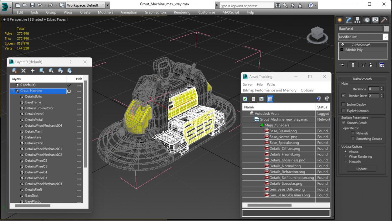 3D Grout Machine model