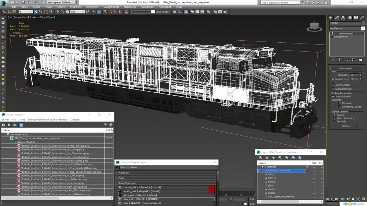 USA Diesel Locomotives 3D