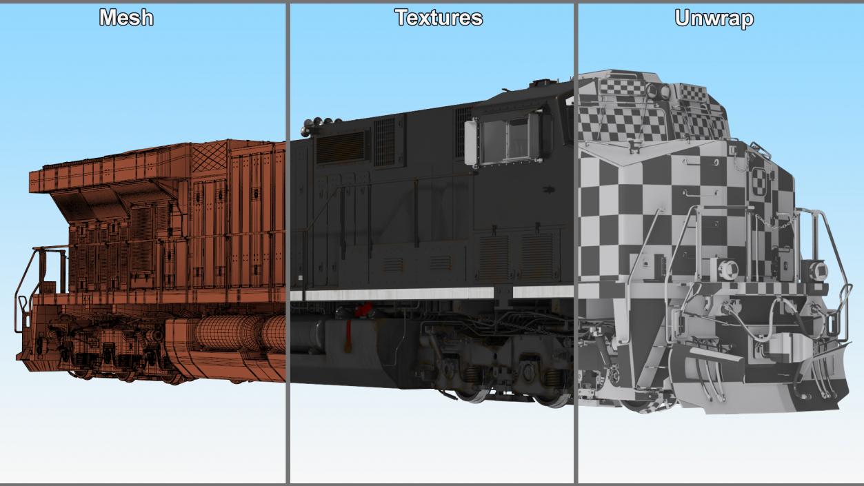 USA Diesel Locomotives 3D