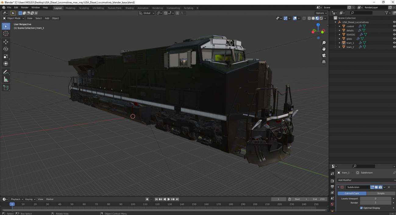 USA Diesel Locomotives 3D